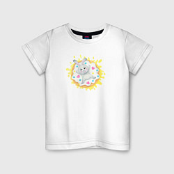 Детская футболка Зайка сладкоежка на большом пончике