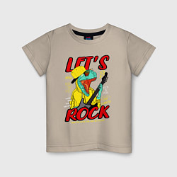 Детская футболка Динозавр рок-гитарист