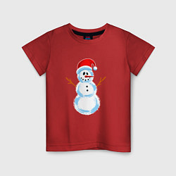 Детская футболка Мультяшный новогодний снеговик