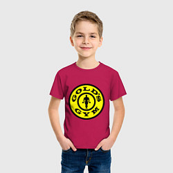Футболка хлопковая детская Golds GYM, цвет: маджента — фото 2
