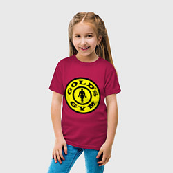 Футболка хлопковая детская Golds GYM, цвет: маджента — фото 2