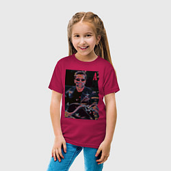 Футболка хлопковая детская Arnold Schwarzenegger - movie star, цвет: маджента — фото 2