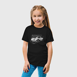 Футболка хлопковая детская Тойота Супра арт, цвет: черный — фото 2
