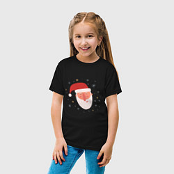 Футболка хлопковая детская Голова Деда Мороза, цвет: черный — фото 2