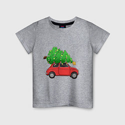 Детская футболка Новогодняя машина с праздничной елкой