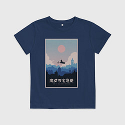 Футболка хлопковая детская Kikis delivery service poster, цвет: тёмно-синий