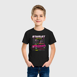 Футболка хлопковая детская Toyota Starlet ep81, цвет: черный — фото 2