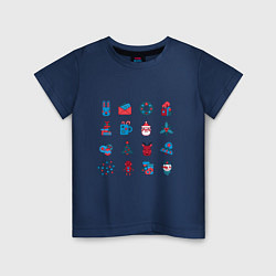 Детская футболка Новогодние символы минимализм