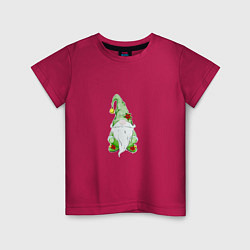 Детская футболка Скандинавский гном с пуансетией на шапке