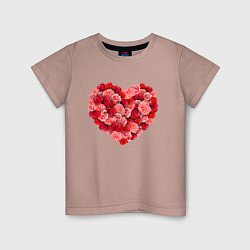 Детская футболка Сердце составленное из роз