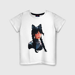 Детская футболка Чёрная кошка Уэнсдэй