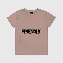 Футболка хлопковая детская DayZ: Im friendly, цвет: пыльно-розовый