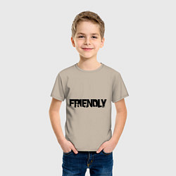 Футболка хлопковая детская DayZ: Im friendly, цвет: миндальный — фото 2