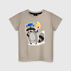 Детская футболка Боевой енот со спичкой