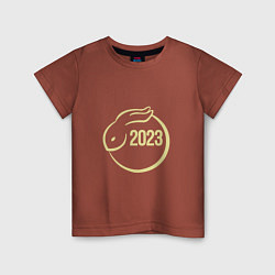 Детская футболка Лунный кролик 2023 минимализм