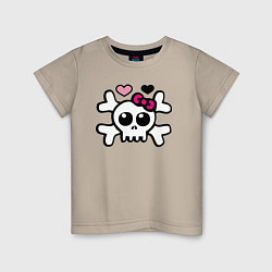 Детская футболка Череп с бантиками