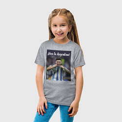 Футболка хлопковая детская Gonzalo Montiel - world champion, цвет: меланж — фото 2