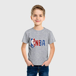 Футболка хлопковая детская NBA - big logo, цвет: меланж — фото 2