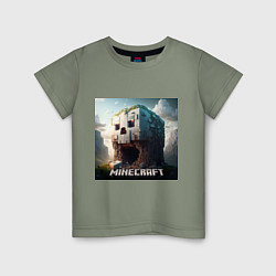 Детская футболка Жуткая пещера Minecraft