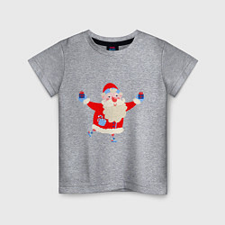 Детская футболка Дед Мороз на роликах
