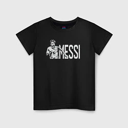 Футболка хлопковая детская Football Messi, цвет: черный