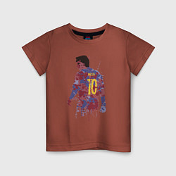 Футболка хлопковая детская Color Messi, цвет: кирпичный