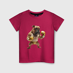 Детская футболка Собака занимается боксом