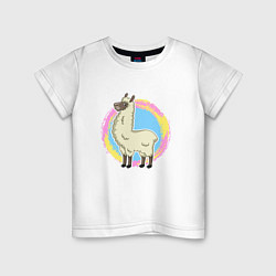 Детская футболка Мультяшная лама альпака