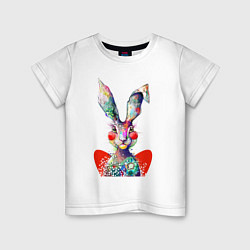Детская футболка Влюблённый акварельный заяц с сердцем