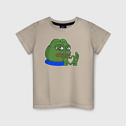 Детская футболка Лягушонок Пепе показывает сердечко