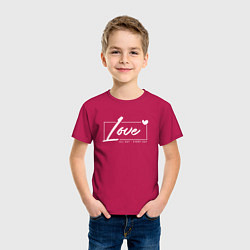 Футболка хлопковая детская Love all day, цвет: маджента — фото 2
