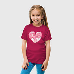 Футболка хлопковая детская Влюблённое розовое сердце, цвет: маджента — фото 2