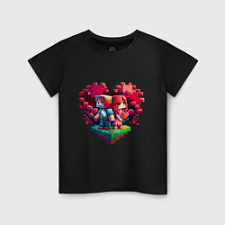 Детская футболка Влюбленные в Minecraft