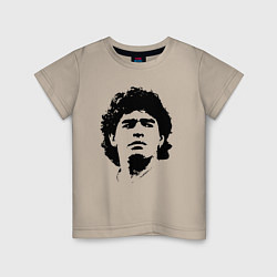 Футболка хлопковая детская Face Maradona, цвет: миндальный