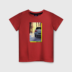 Футболка хлопковая детская Volkswagen в закат, цвет: красный