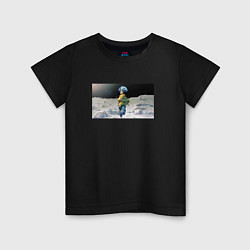 Детская футболка Дэвид бежит на луне