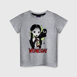 Детская футболка Уэнсдэй с призраком