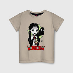 Детская футболка Уэнсдэй с призраком