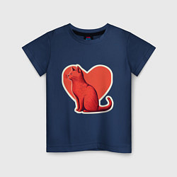 Детская футболка Кот, любовь и сердце