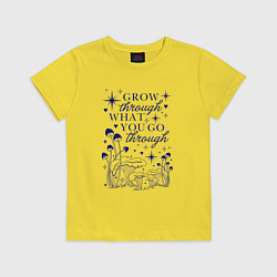 Футболка хлопковая детская Grow, цвет: желтый