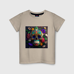 Детская футболка Разноцветные черепа