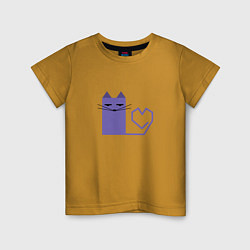 Детская футболка Кот с сердечком в минимализме