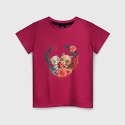 Детская футболка Влюбленные мишки в сердце