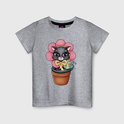 Детская футболка Кошка цветок