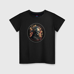 Детская футболка Череп скелета самурая