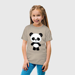 Футболка хлопковая детская Панда милашка, цвет: миндальный — фото 2