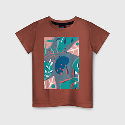 Детская футболка Растительный узор в стиле ретро-футуризм