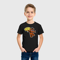 Футболка хлопковая детская Фредди с пиццеей, цвет: черный — фото 2