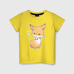 Детская футболка Милая лисичка смущается