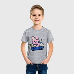 Футболка хлопковая детская Cooky BT21 Jungkook, цвет: меланж — фото 2